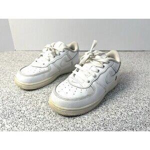 Nike Air Force 1 LE Low Kids Size 10c Triple White Sneaker Shoes DH2925-111